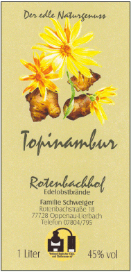 Rotenbachhof Edelobstbrände Topinambur 45% Vol.- 1L